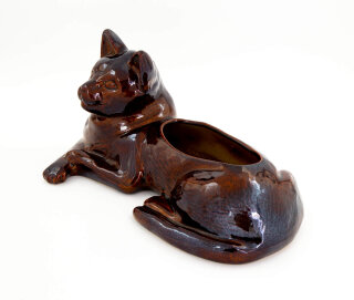 Pflanzkatze 30 x15 cm, braun-glänzend