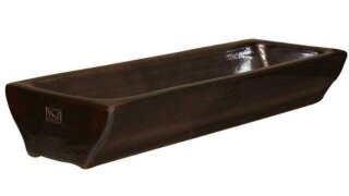 Pflanztrog, 20 x 60 cm, braun-glänzend